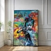 The Castle Decor Girl Power Graffiti Wall Art Framed Painting 20x30 Inch