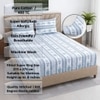 Blue And White Floral 400 Tc  Cotton Fitted  Super King Size Bedsheet With 2 Pillow Cover