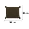 Jersey Chunky Hunter Melange Knitted Decorative Cushion Cover 16 x 16 Inches