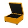 Doe Buck Tufted Storage Ottoman Bench in Mustard Yellow Colour Fabric