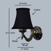 Devansh Gold Antique Wall Mounted Lamp With Black  Cotton Shade