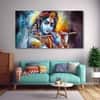 The Castle Decor Krishna Ji Wall Painting Wooden Framed 27x48 Inch (Style 37)