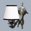 Devansh Metal Electric Wall Light in Antique Gold Colour with White & Black Shade Count of 1 Light