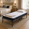Loom and Needles Rollaway Metal Folding Bed With 6in Single Size Mattress With Lockable Wheels