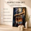 The Castle Decor Cigar Whiskey Glass Wall Art Framed Painting 14x20 Inch
