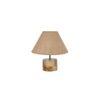 Bharati Beige Natural Fiber Shade Table Lamp with Natural Wooden Base