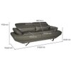 Orlando 3 Seater Leatherette Sole in Slate Grey Colour
