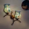 Devansh Metal Electric Wall Light in Gold Colour with Multi Shade Count of 2 Lights
