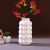 White Geometric Designed Ceramic Vase