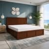 Nivaan Solid Wood Compact King Bed Hydraulic Storage Provincial Teak Finish Mattress 72 x 72 Inches