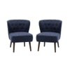 Azal Accent Chair in Navy Blue Colour Set 2 Solid Wood Accent Chair in Navy Blue Colour