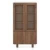 Olen Solid Wood Display cum Bookshelf In Amber Walnut Finish
