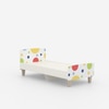 Minimalist Kids Single Bed in White and Multicolor
