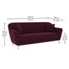 Rivo Velvet 3 Seater Sofa in Red wine Color