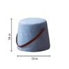 Hoist Collection Light Blue Pouf With Faux Leather Strap