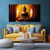 The Castle Decor Lord Buddha Meditation Wall Painting Wooden Framed 27x48 Inch (Style 3)