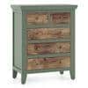 Avelin Chest of Drawer-Finish- Sage green with Burnt mango - Metal Channel