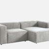 Elegantedge Wood Left Aligned 2-Seater With Upholstery Non Storage Sofa In Grey Colour