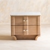 Dune Solid Wood Bedside Table in White Colour