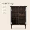 Satsuki Solid Wood Bar Cabinet (White & Walnut Finish)