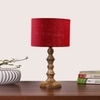 Devansh Maroon Jute Table Lamp With G Wood Natural Base -(7X7X15.5 Inches)-12