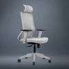 Veritas High Back Mesh Office Chair with Headrest in Grey Colour