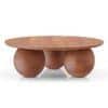 Takai Round Solid Wood Coffee Table in Red Cedar Finish