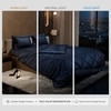 Stoa Paris Comforter Set Double Bed, 300TC Satin Double Bed Comforters in Mystique Blue
