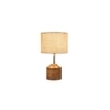 Eliot White Natural Fiber Shade Table Lamp with Natural Wooden Base