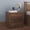 Harzine Engineered Wood Bedside Table in Classic Walnut Finish