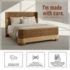 Heritage Cane Upholstered King Size Bed in Linen With Oak wood Frame