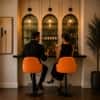 Doe Buck Faux Leather Adjustable Bar Stool in Tan Colour