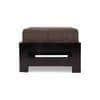 Kumkum Sheesham Wood Foot Stool in Dark Walnut Finish with Jute Brown Cushion