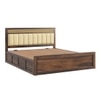 Shambhu Sheesham Wood Queen Size Bed In Provincial Teak Finish With Hydraulic Storage (60 x 78 inches)