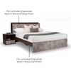 Claudia Engineered Wood King  Size Bed Without Storage (Dark Acacia Finish, Greige Grey Colour)