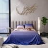 Stoa Paris Satin Bedsheets for Super King Size Bed with 2 Pillow Covers heets for Taupe Sapphire