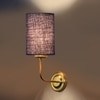 Devansh Metal Electric Wall Light in Gold Colour with Blue Shade Count of 1 Light