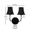 Devansh Dual Black Wallmounted Lamp With Cotton Black Shade
