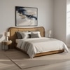 Elowen Softline King Size Bed in velvet With Oak wood Frame & Hydraulic Storage