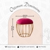 Lush Velvet Cage Metallic Stool in Maroon Color