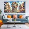 The Castle Decor Carnival Art Wall Painting Wooden Framed 27x48 Inch (Style 2)