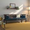 Milton Diwan in American Walnut Finish with Blue Fabric Colour
