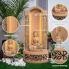 Beige Fiber Glass 4Ft Slate Buddha Indoor Water Fountain