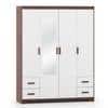 Miller Engineered Wood 4 Door Wardrobe With Mirror in Two Tone Finish