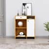 Hexa Red Multipurpose Storage Cabinet With 1 Drawer 1 Door in Giant Wood And Frosty White Colour