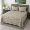 Mace Coffee Floral 400 TC Cotton Flat Super King Size Bedsheet with 2 Pillow Covers – Threads