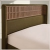 Heritage Cane Upholstered King Size Bed in Linen With Oak wood Frame