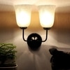 Devansh Metal Electric Wall Light in black Colour with White Shade Count of 2 Lights