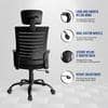 Aspira High Back Mesh Office Chair with Headrest in Black Color