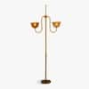 Lior Handicrafted Floor Lamp in Antique Silver Brass finish and Amber Colour